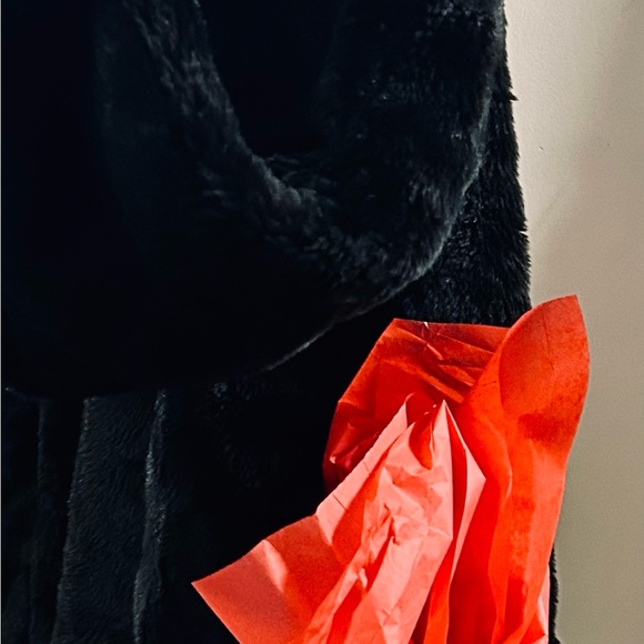 Faux Fur Scalloped Bottom Jacket GrayCollar/Sleeves New nice lining & pockets - Picture 12 of 12